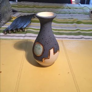 Kopa vase, 22 kt gold lines, numbered 126, artist initialed